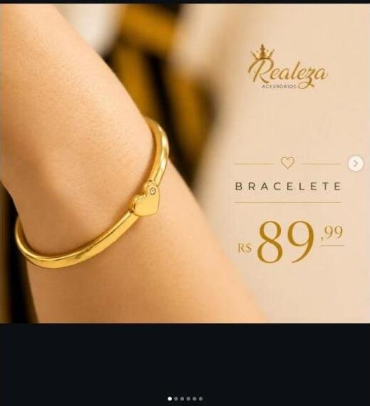 Bracelete com Fecho de Coração